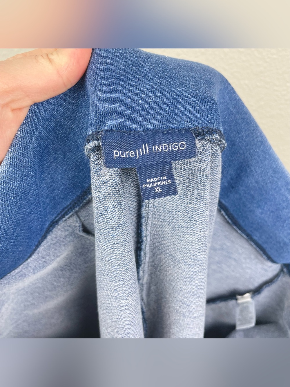J.Jill Women's XL PureJill Indigo Cotton Pull On Capri Pants Pockets Casual - Picture 13 of 16